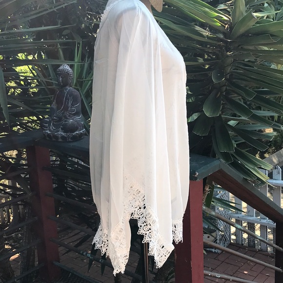 New! White Poncho Cover-Up - Picture 7 of 8